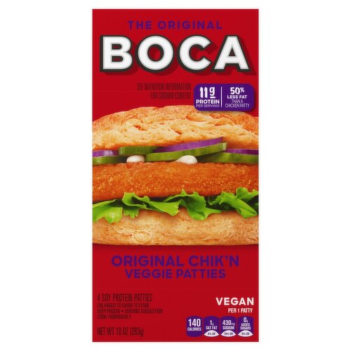 BOCA CHIKN VEGGIE PATTIES 10OZ
