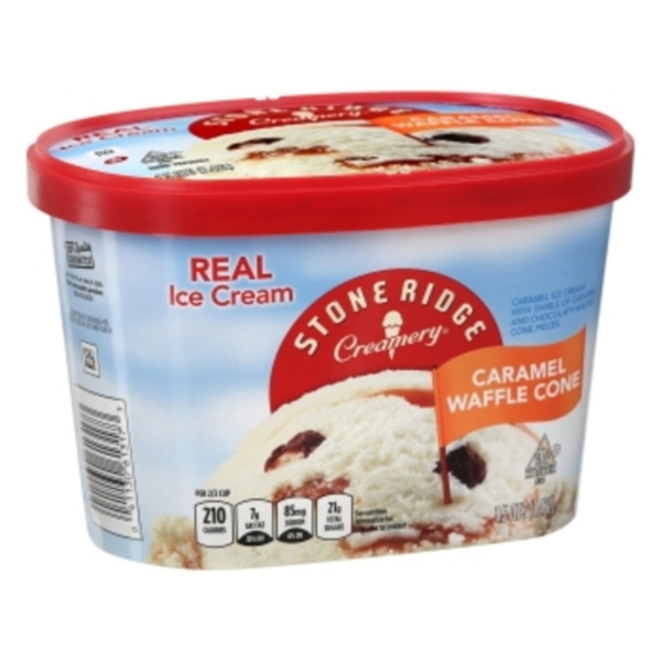 STONE RIDGE ICE CREAM CARAMEL WAFFLE CONE 1.5QT