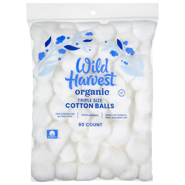 WILD HARVEST COTTON BALLS ORGANIC 80P