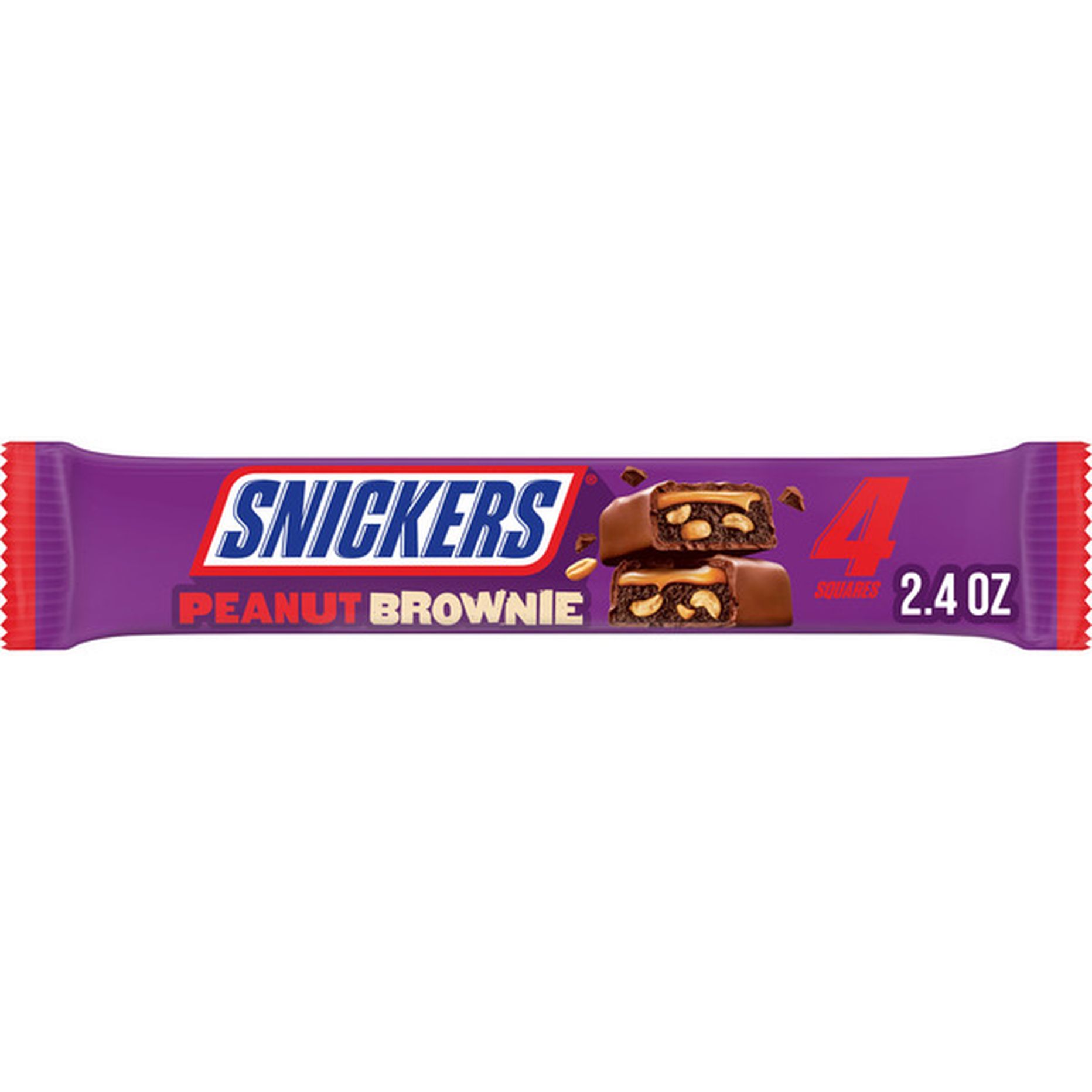 SNICKERS PEANUT BROWNIE 4 SQUARES 2.4OZ