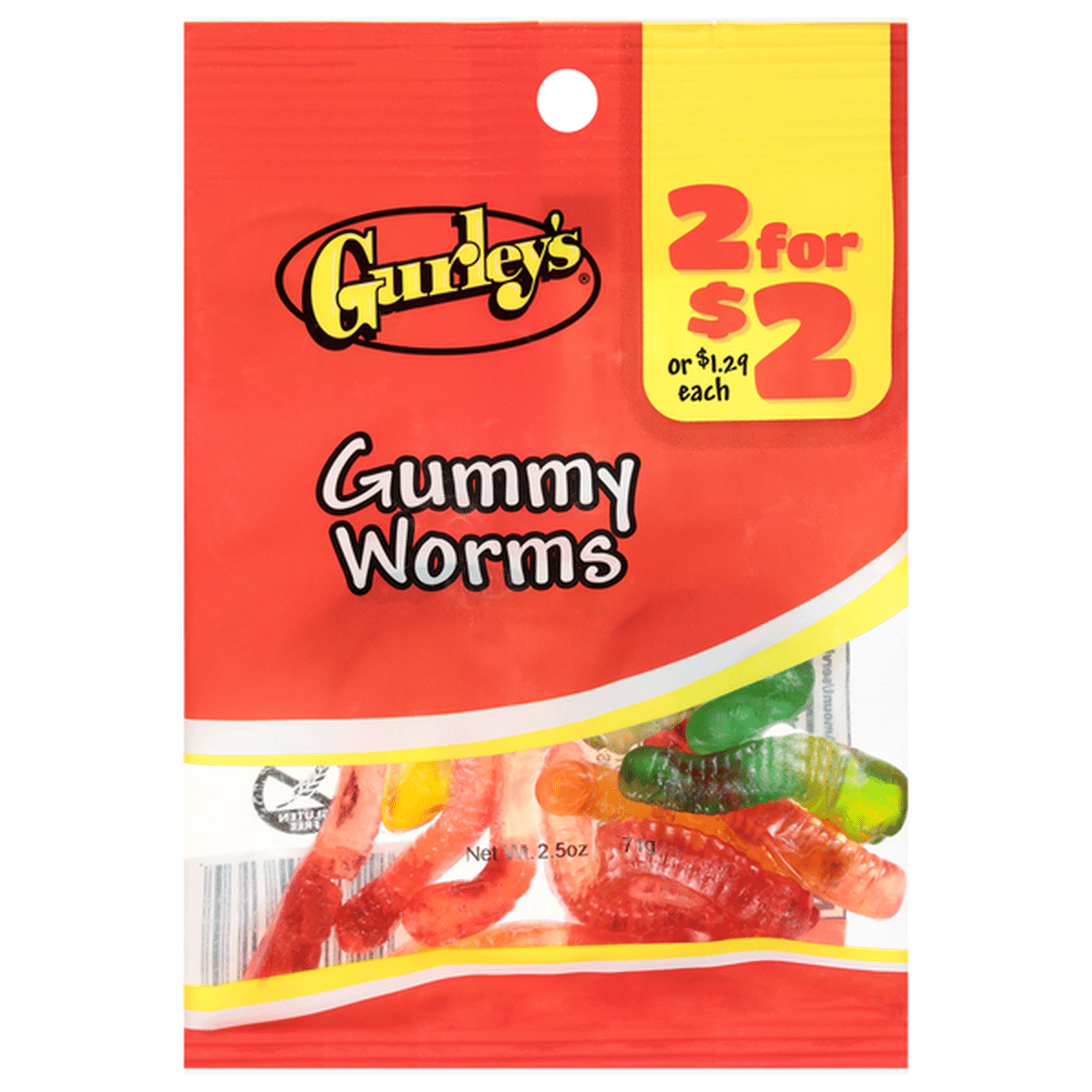 GURLEYS GUMMY WORMS 2.5OZ