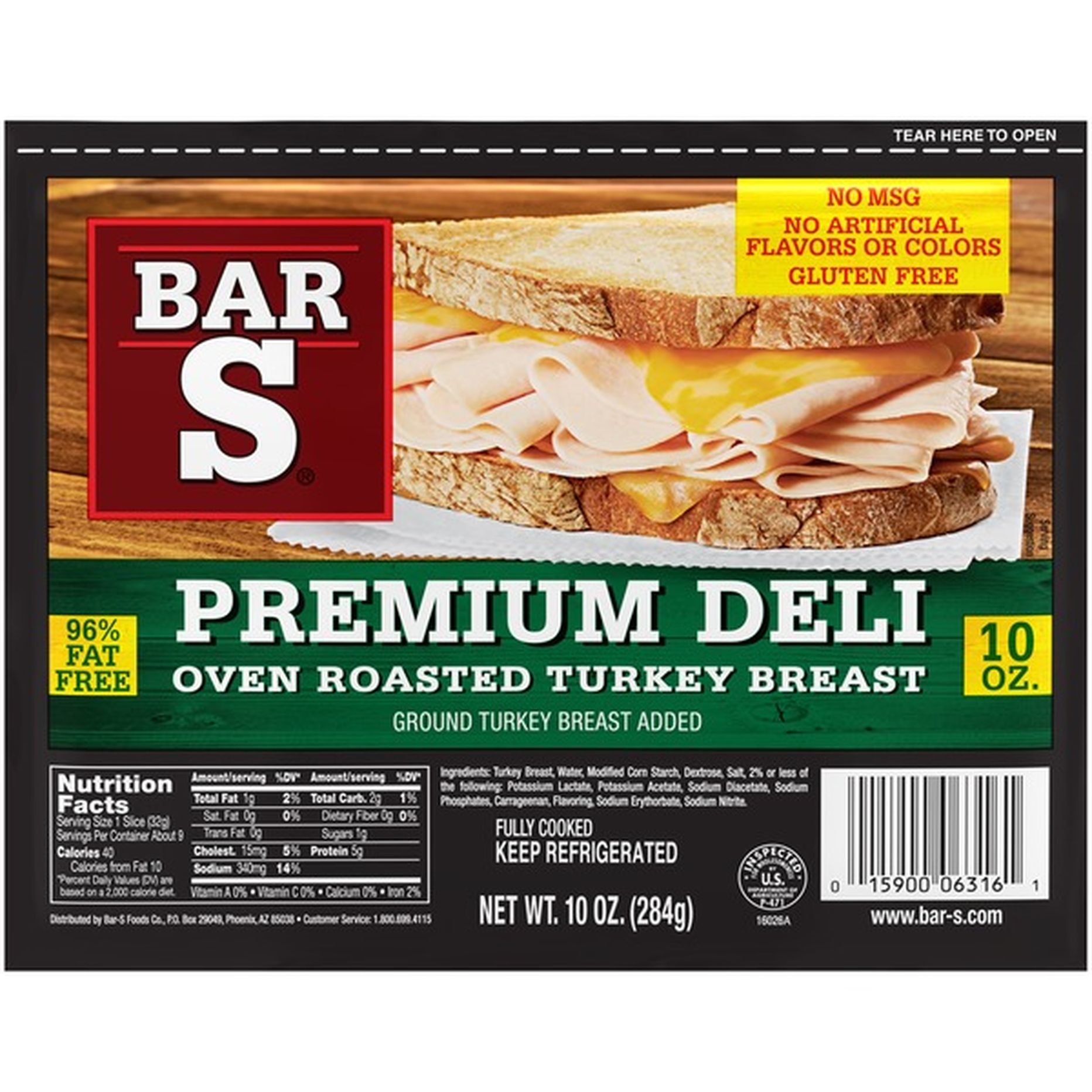 BAR S PREMIUM DELI OVEN ROASTED TURKEY