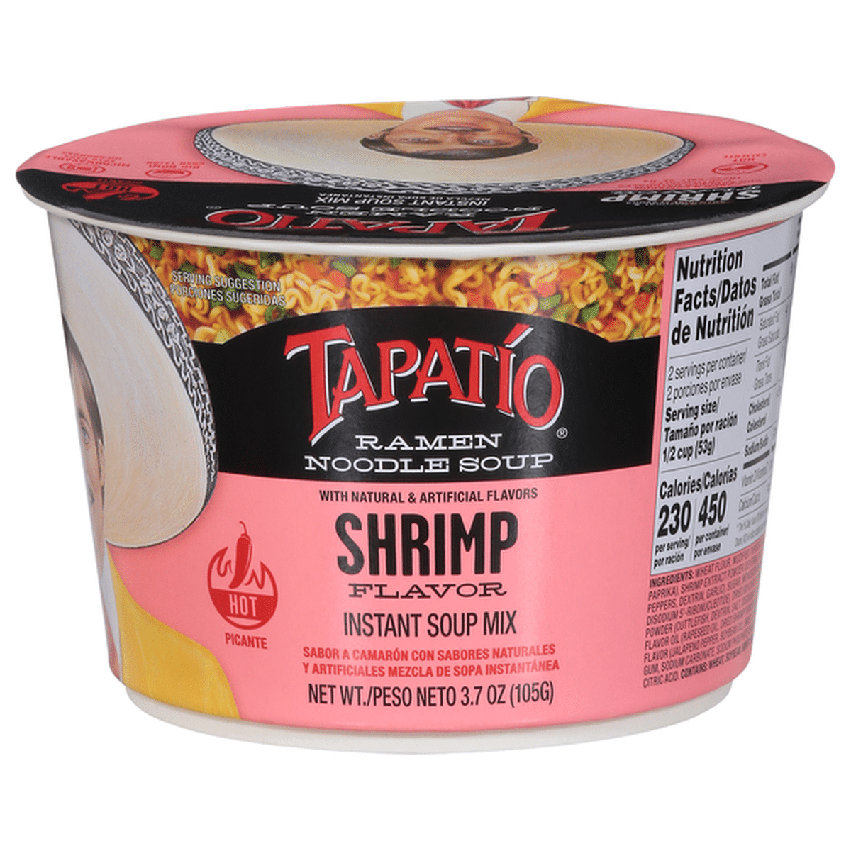 TAPATIO RAMEN NOODLE SOUP SHRIMP 3.7OZ