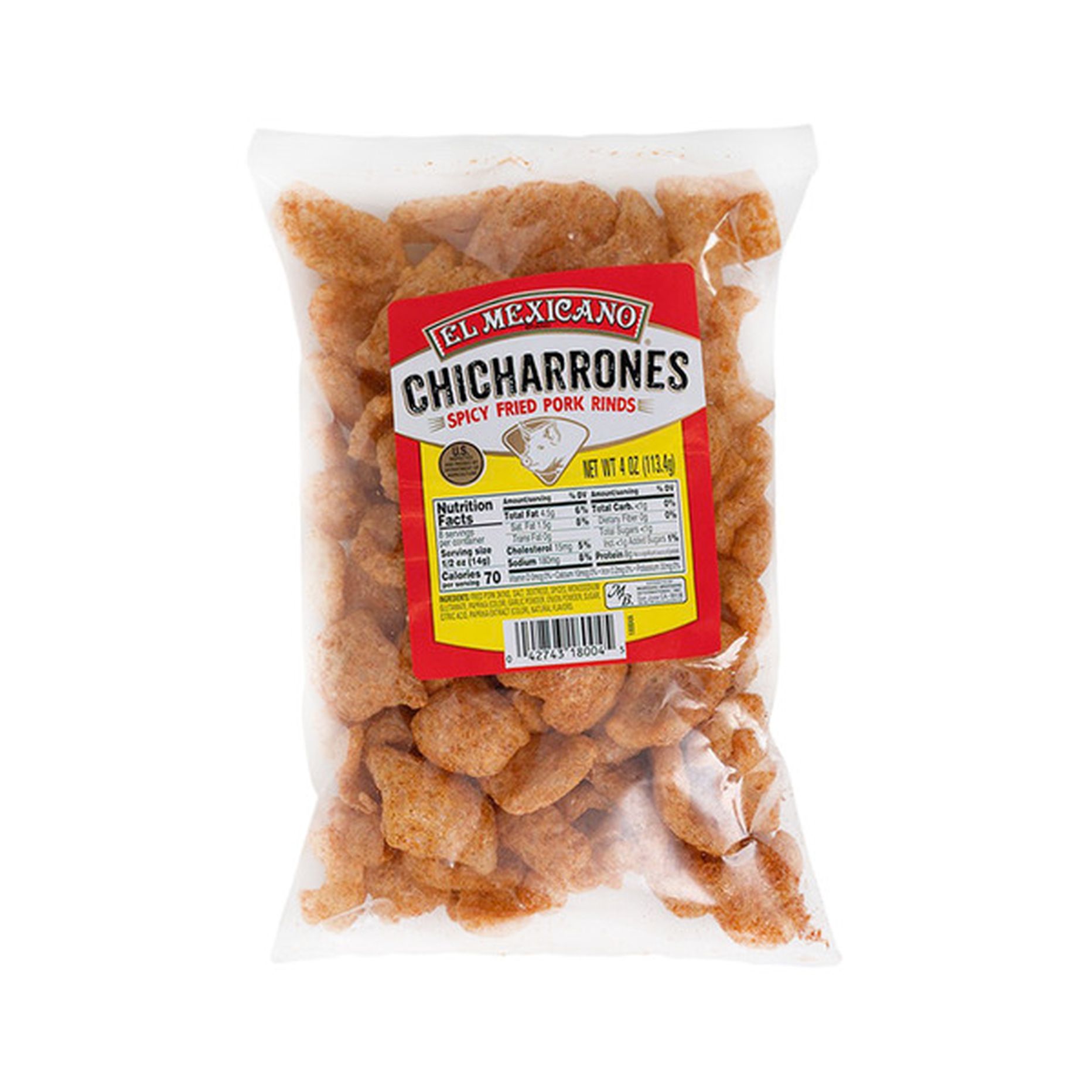 EL MEXICANO SPICY FRIED PORK RINDS 4OZ