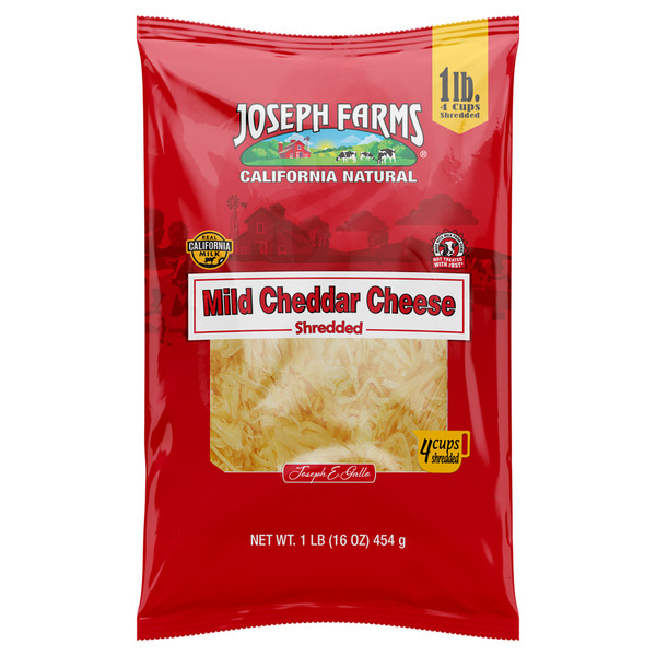 JOSEPH FARMS MILD CHEDDAR SHREDDED 16OZ