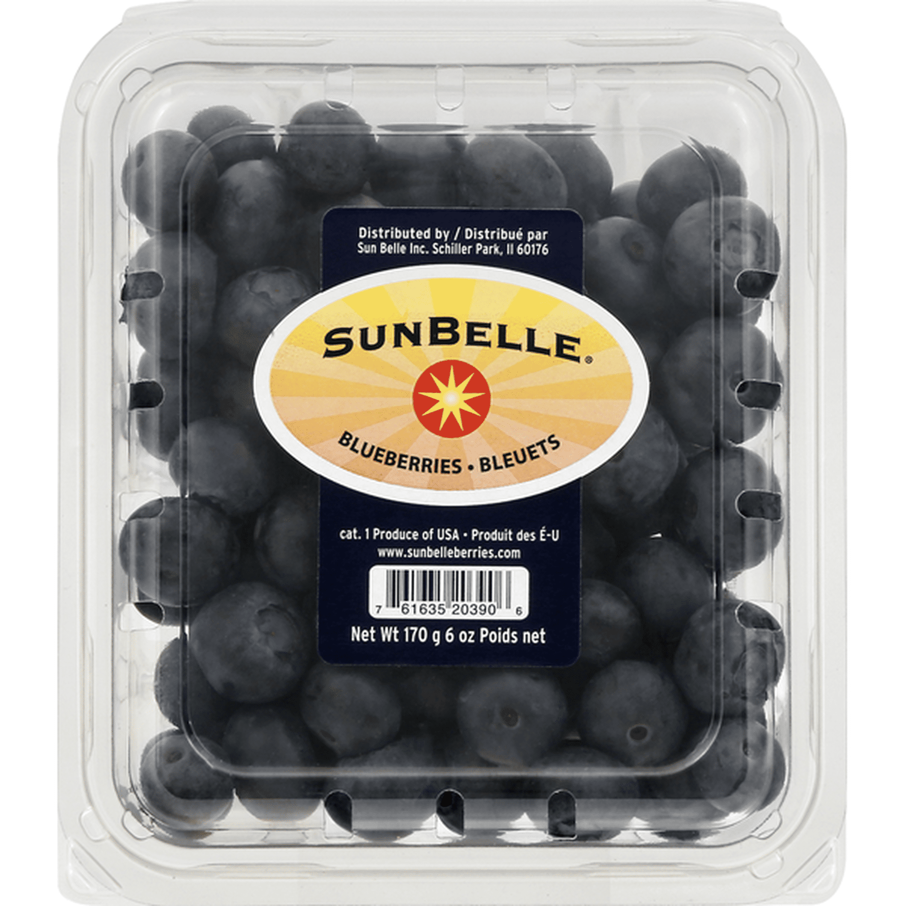 SUNBELLE BLUEBERRIES 6 OZ