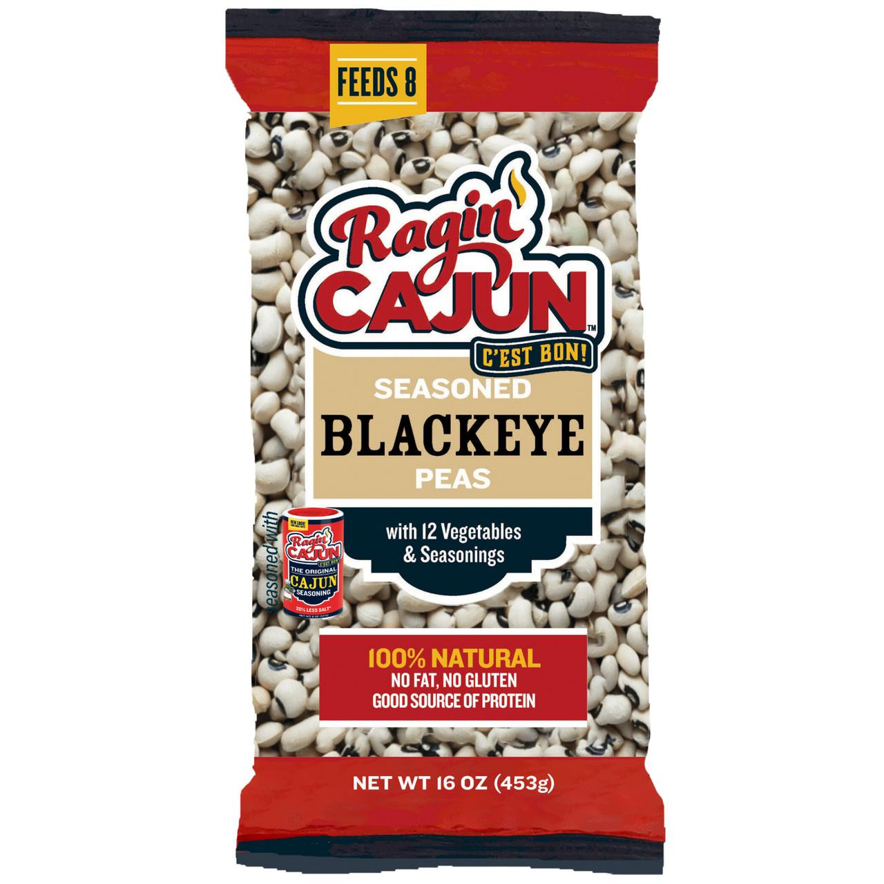 RAGIN BLACKEYE PEAS SEASONED 16OZ