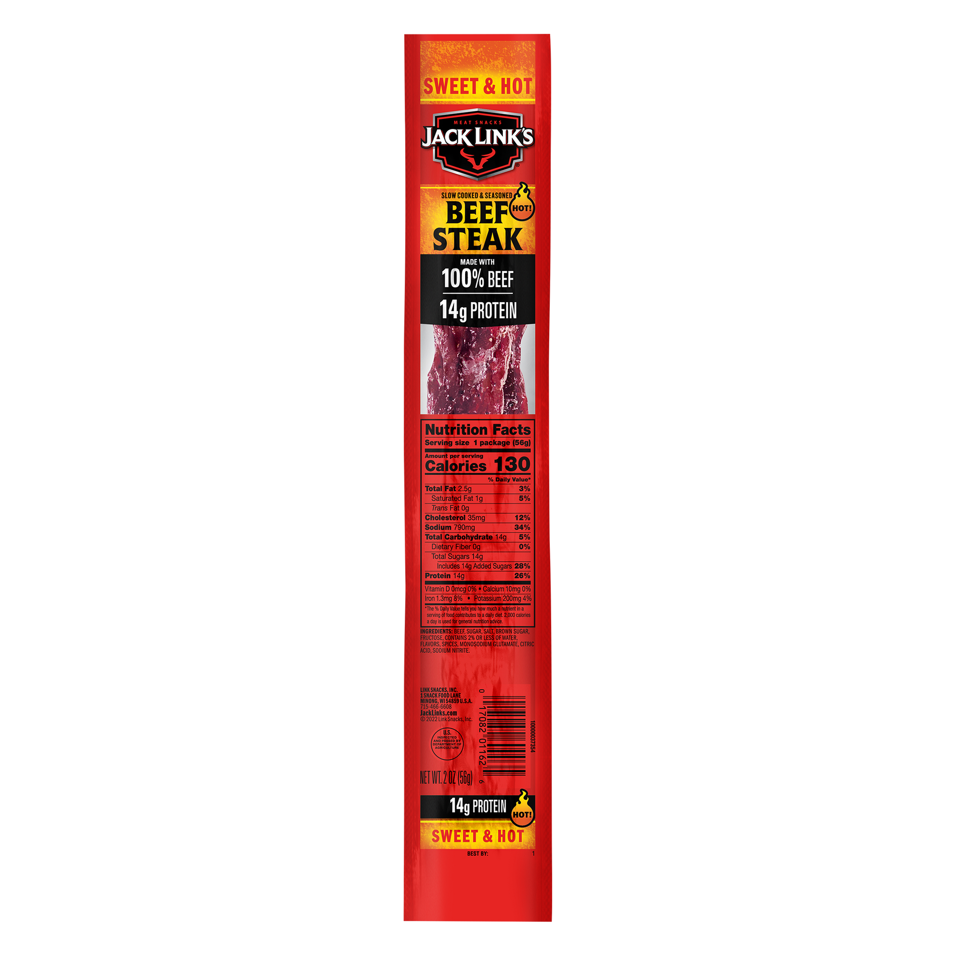 JACK LINKS BEEF STEAK SWEET & HOT 1OZ
