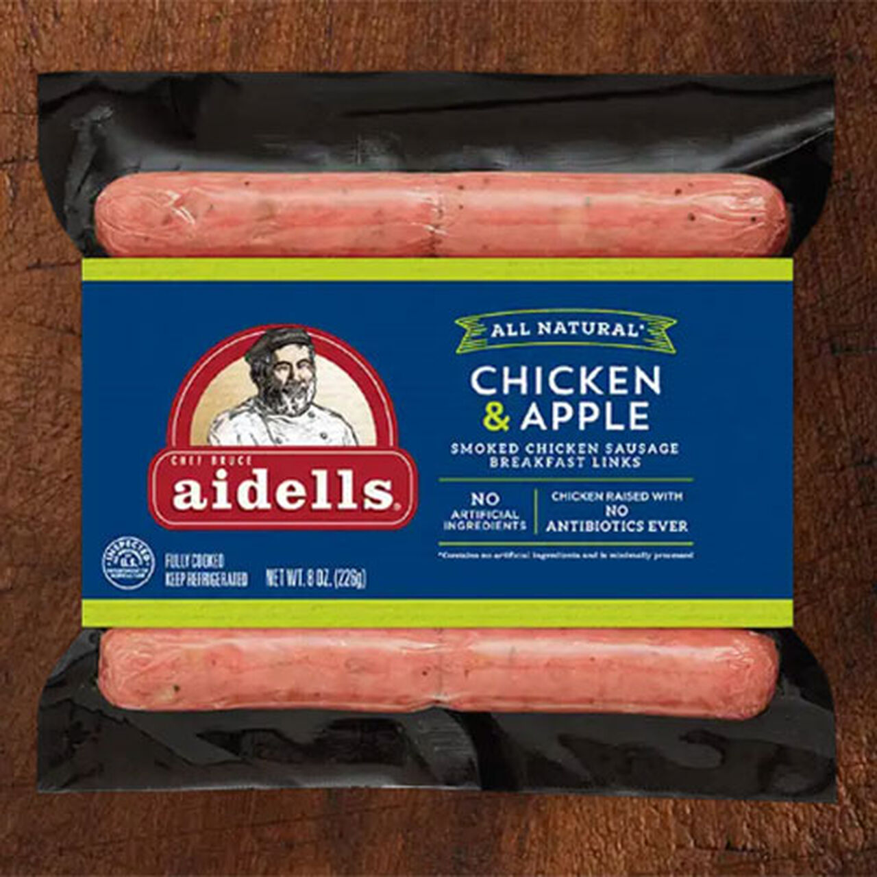 AIDELLS CHICKEN & APPLE SAUSAGE LINKS 8OZ