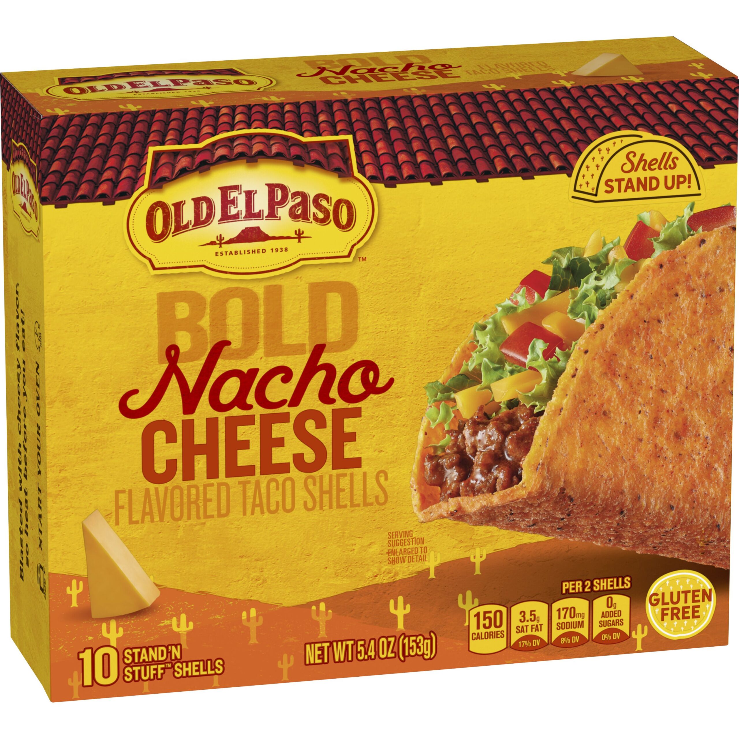 OLD EL PASO NACHO CHEESE TACO SHELLS