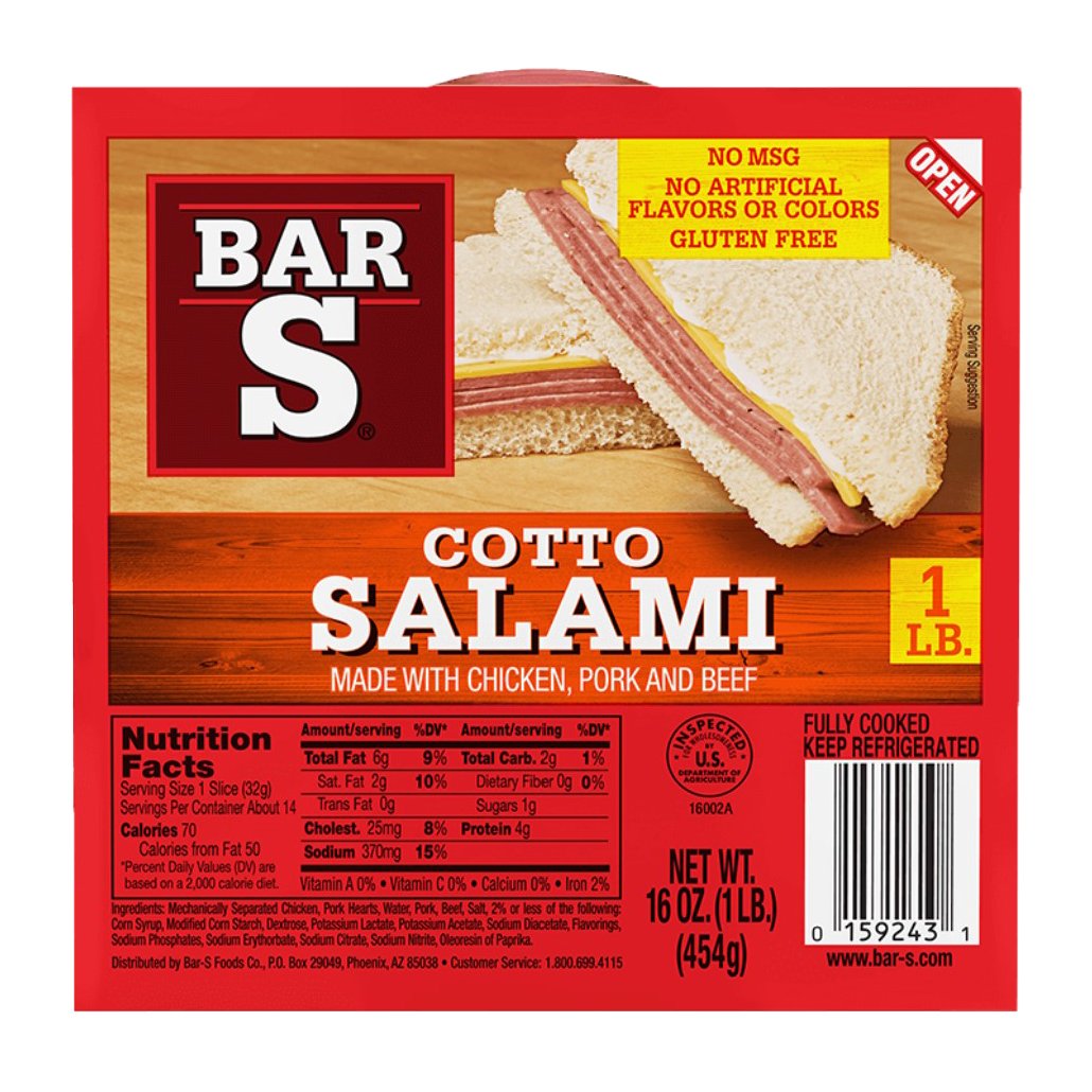 BARS COTTO SALAMI 16 OZ