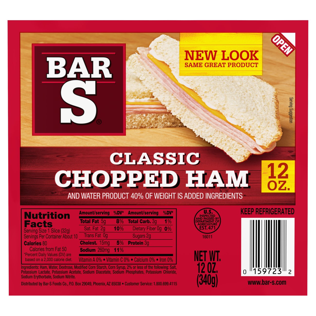 BAR S CHOPPED HAM CLASSIC 12OZ