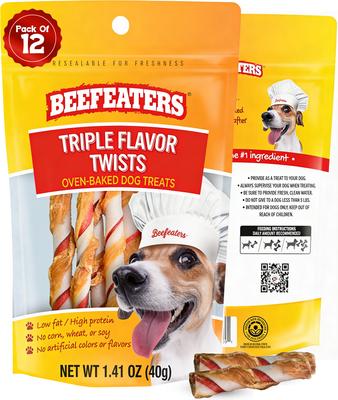 BEEFEATERS TRIPLE FLAVOR TWISTS DOG TREATS