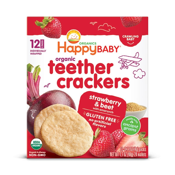 HAPPY BABY ORGANIC STRAWBERRY & BEET CRACKERS