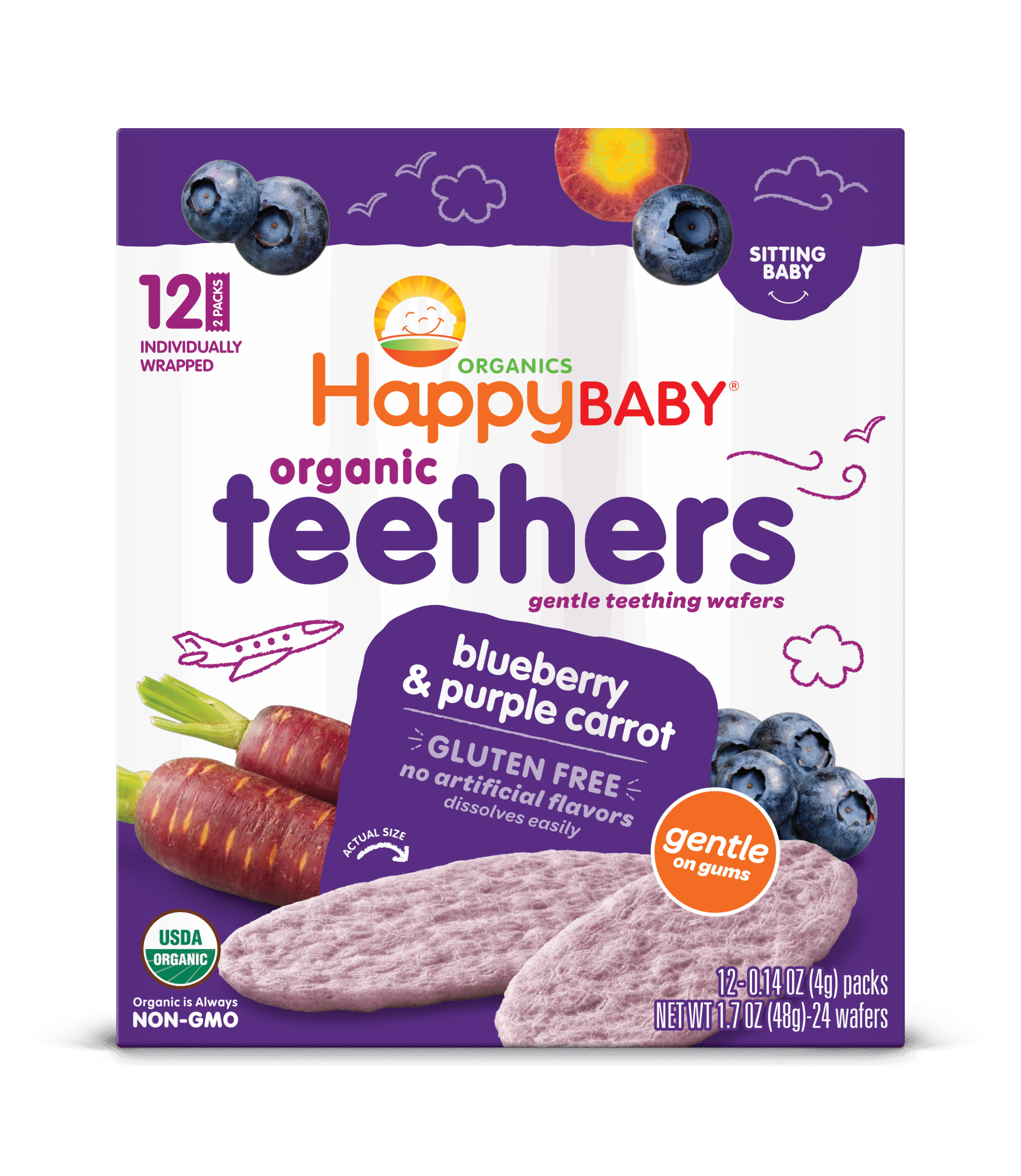 HAPPY BABY WAFER BLUEBERRY & PURPLE CARROT