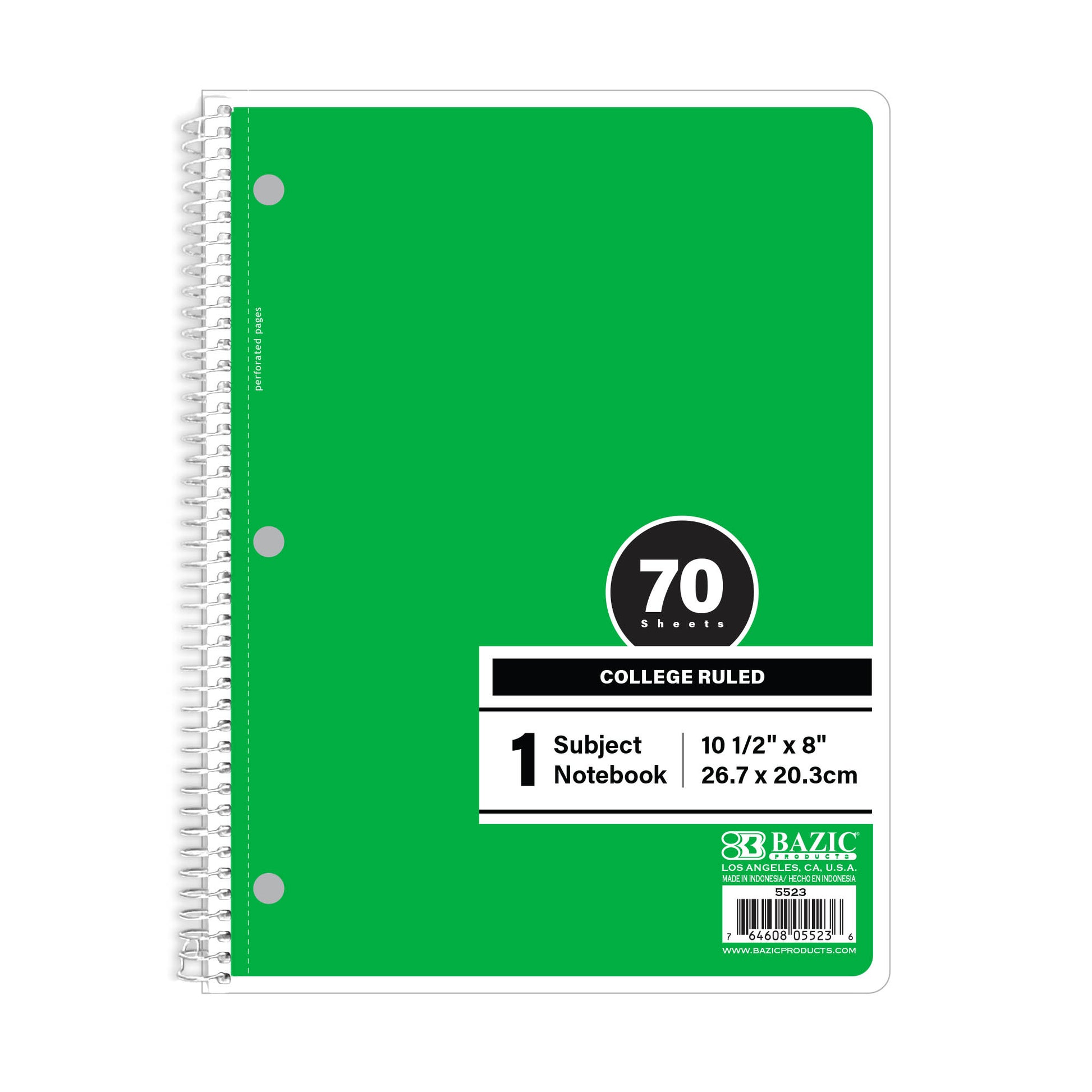 BAZIC C/R SUBJ SPIRAL NOTEBOOK