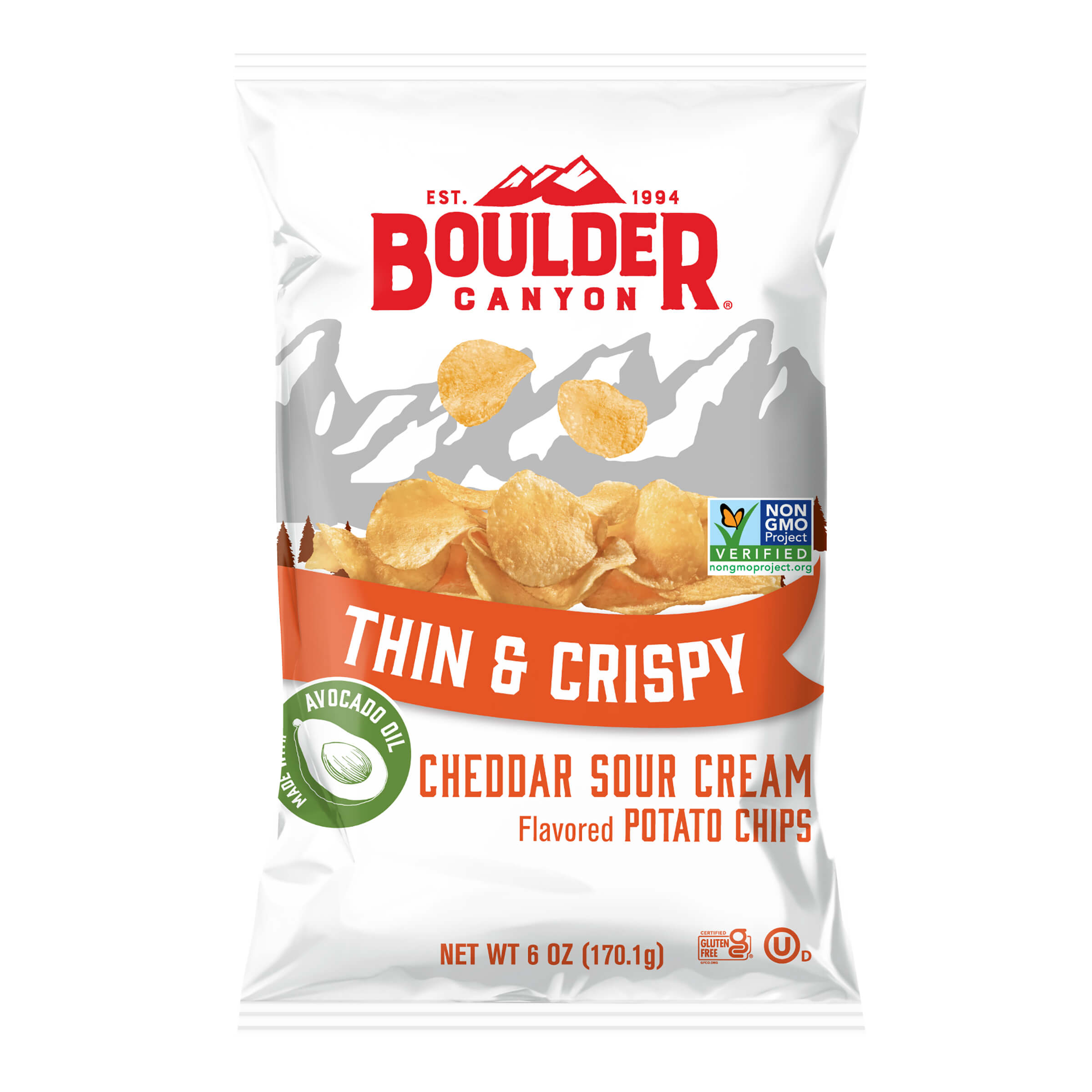 BOULDER CANYON THIN & CRISPY CHEDDAR SOUR CREAM 6