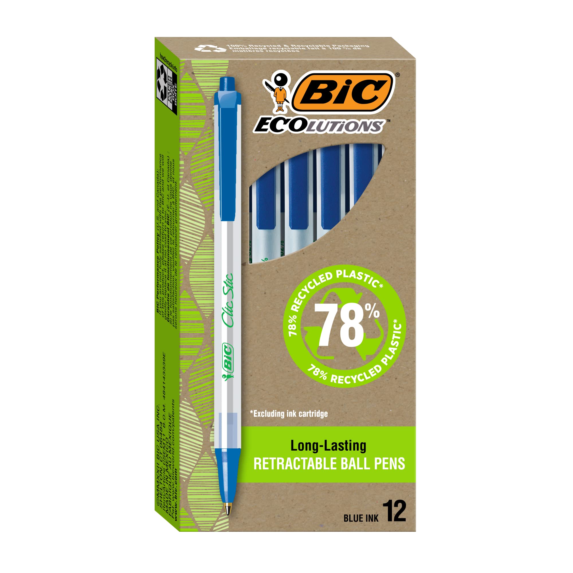 BIC ECO PEN CLIC BLUE 10C