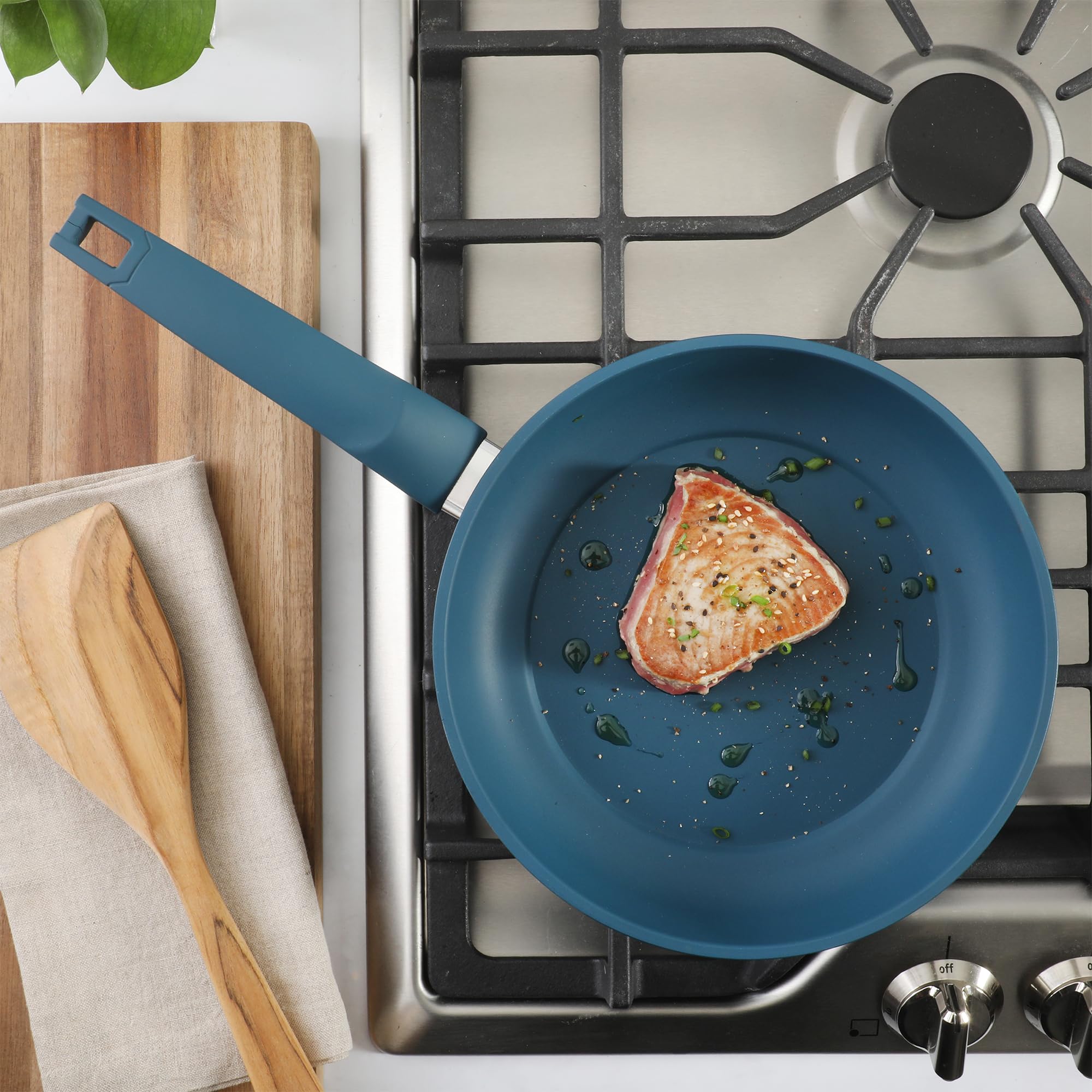 GIBSON HOME NONSTICK BLUE STEEL FRYING PAN 11 IN