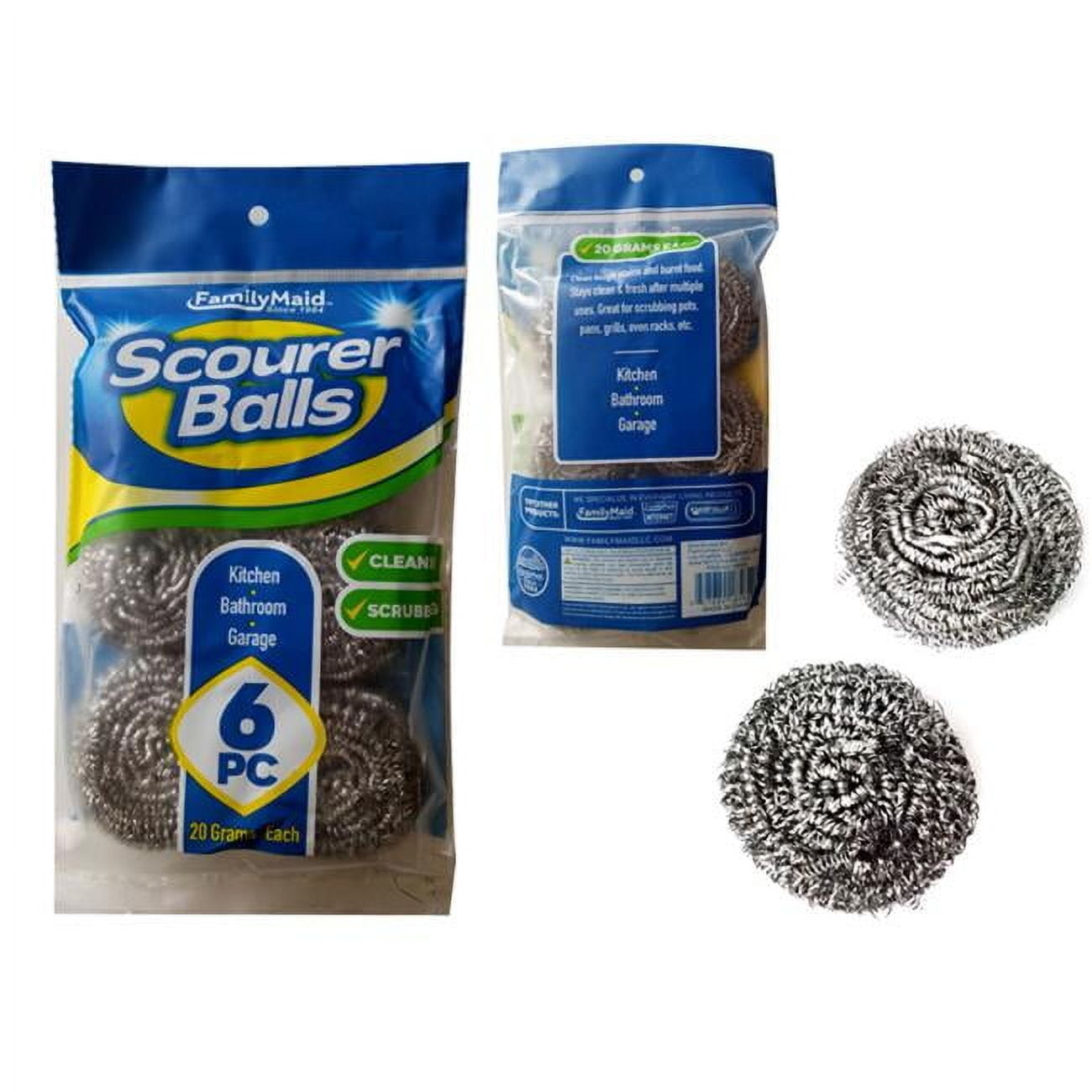 FAMILY MAID STAINLESS STEEL SCOURBER BALLS 6C