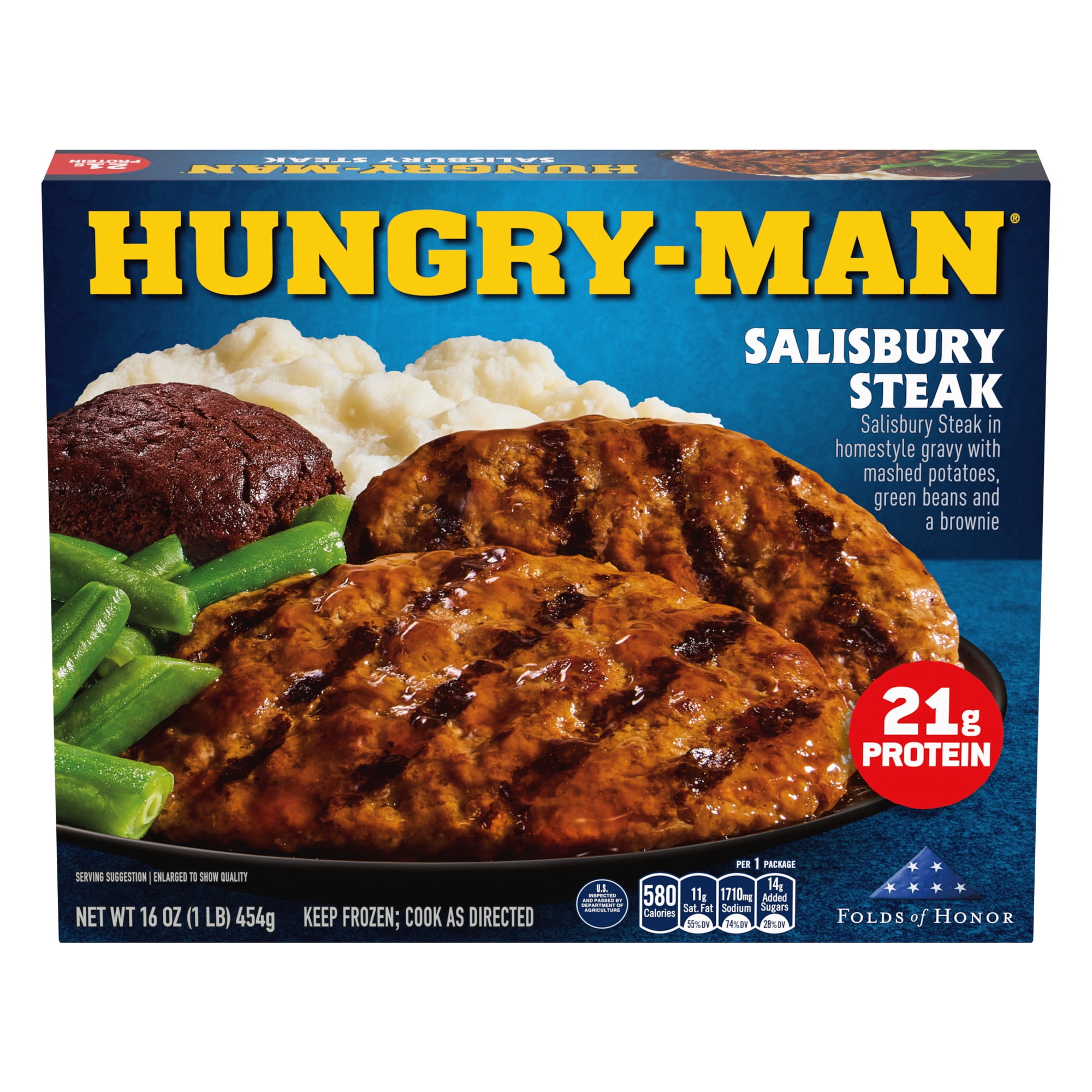 HUNGRY MAN SALISBURY STEAK 16OZ