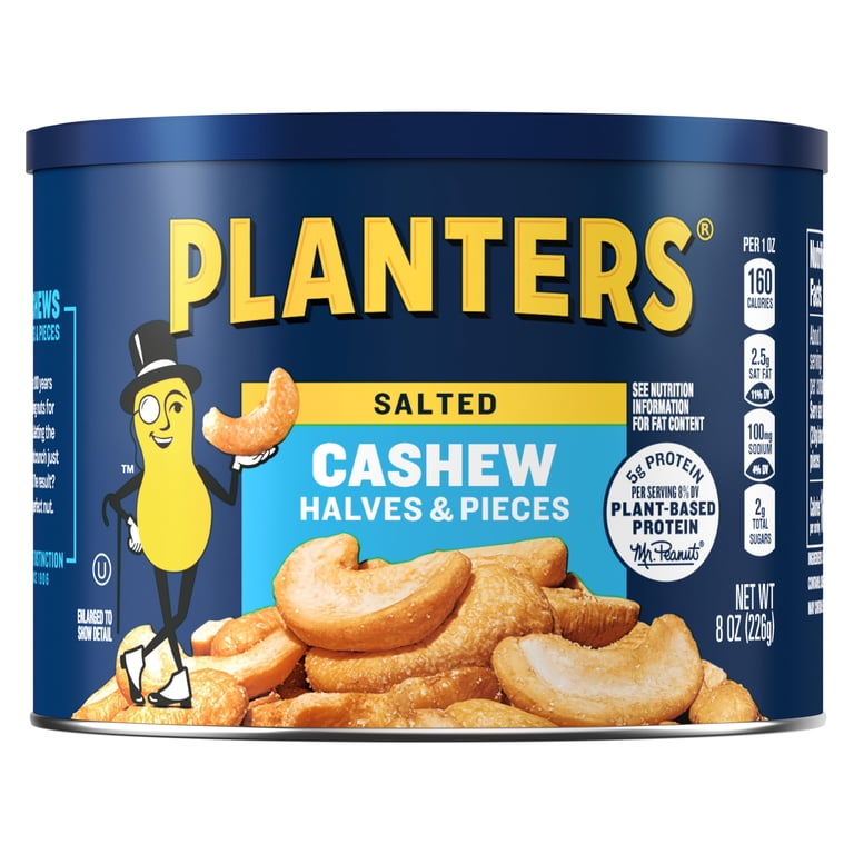 PLANTERS SALTED CASHEW HALVES & PIECES