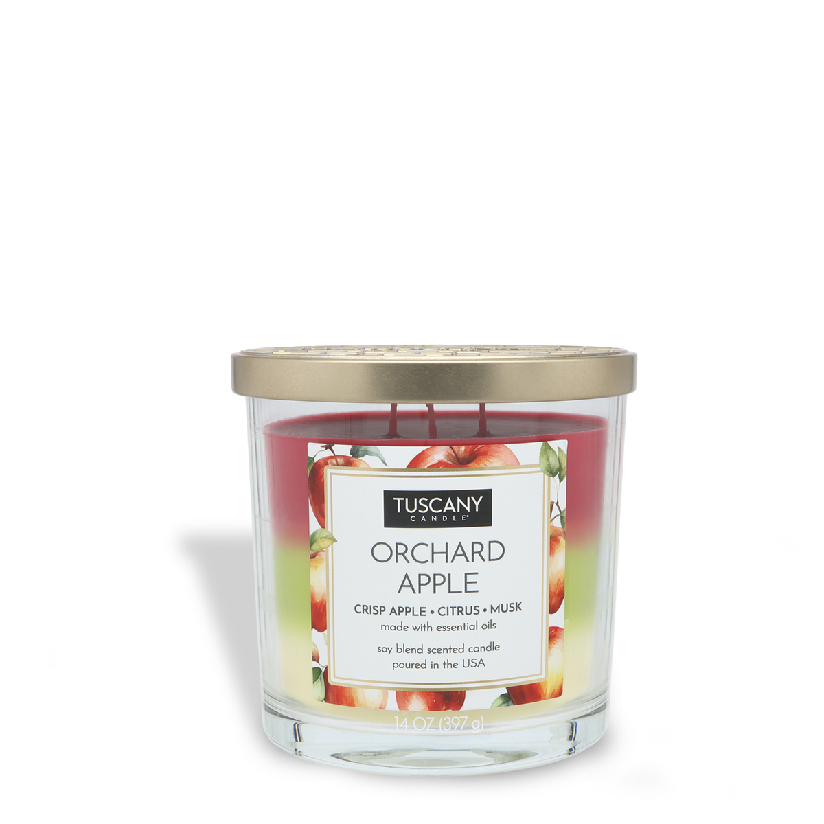 NATURE CRISP APPLE JAR CANDLE 14 OZ