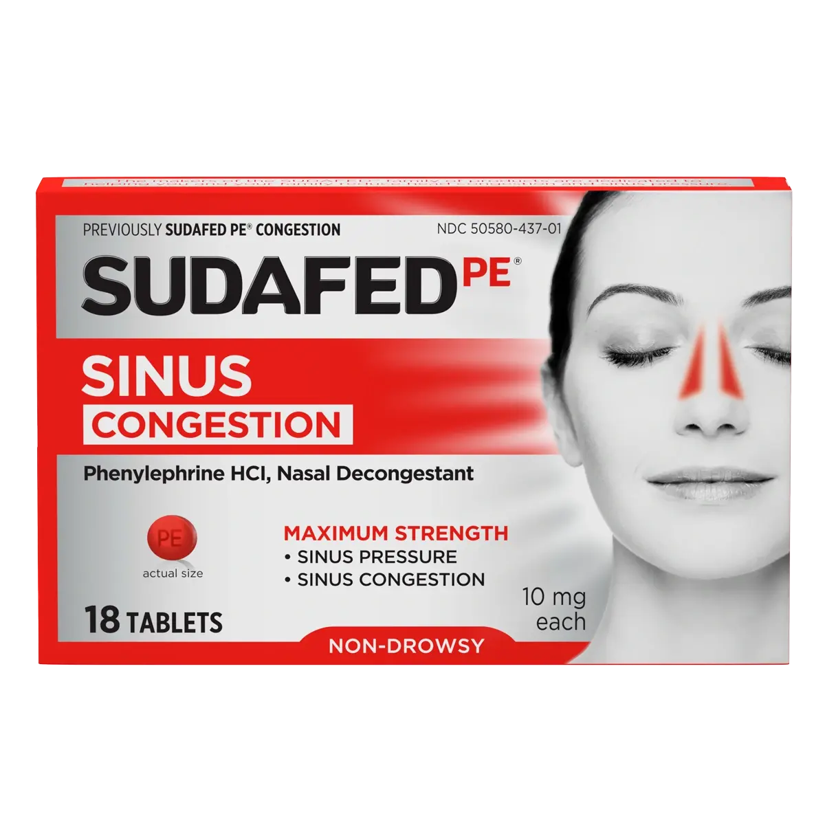 SUDAFED PE SINUS CONGESTION TABLETS 18P