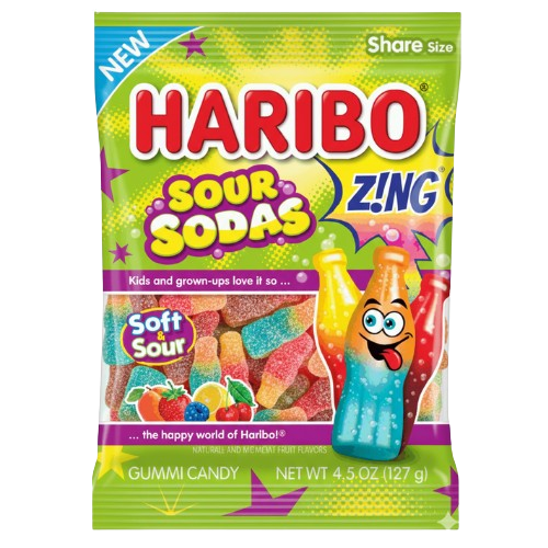 HARIBO SOUR SODAS ZING 4.5 OZ