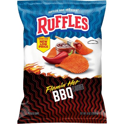 RUFFLES BBQ FLAMIN HOT 8OZ