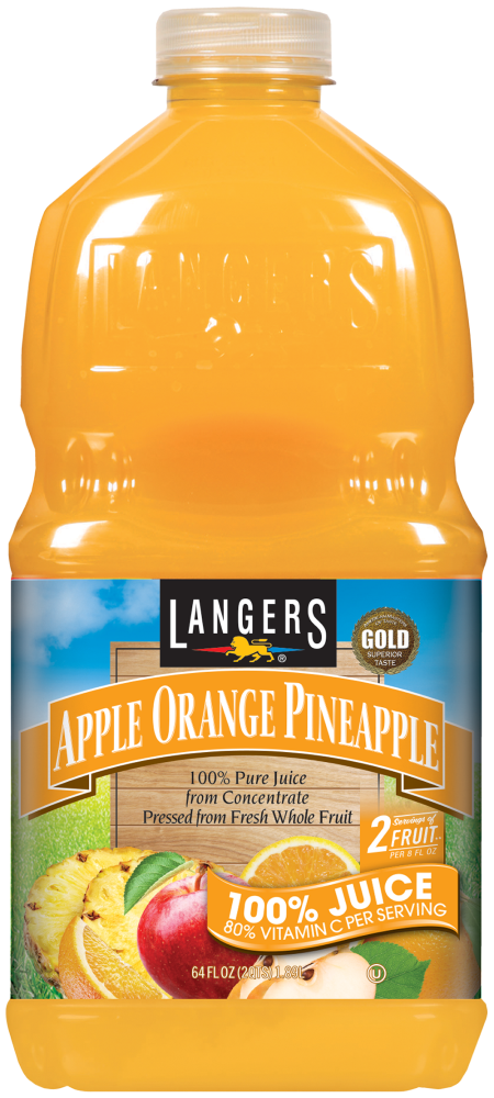 LANGERS APPLE ORANGE PINEAPPLE 100% JUICE