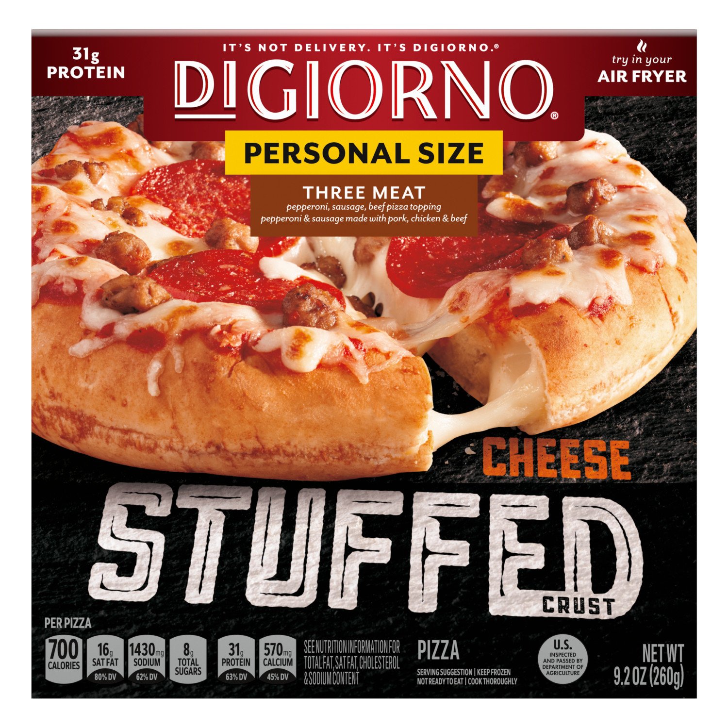 DIGIORNO PERSONAL SIZE THREE MEAT PIZZA