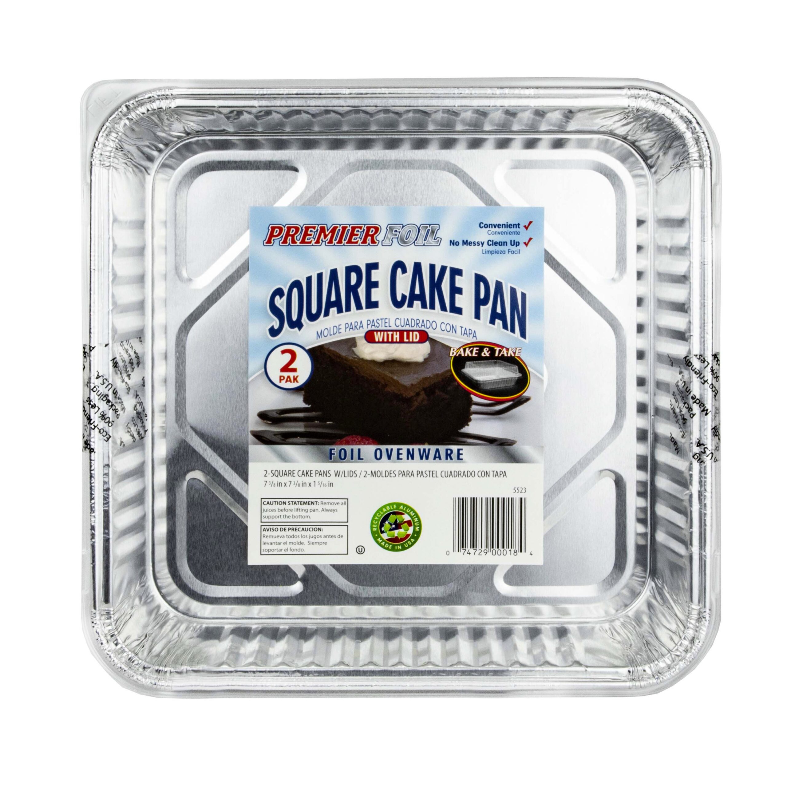 PREMIER FOIL SQUARE CAKE PAN 2PK