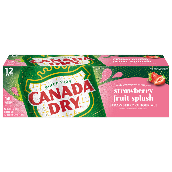 CANADA DRY STRAWBERRY FRUIT SPLASH 12C