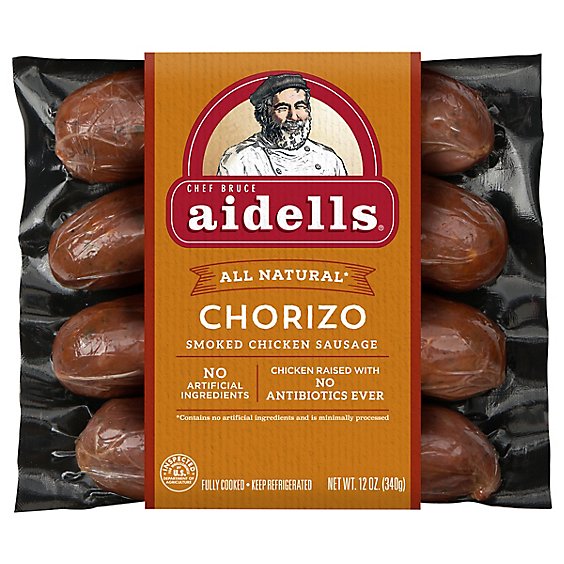 AIDELLS CHORIZO CHICKEN SAUSAGE 12OZ