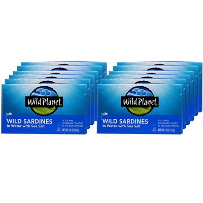 WILD PLANET SARDINES IN WATER WITH SEA SALT 4 OZ