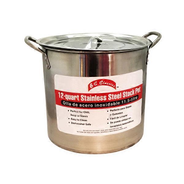 BENE CASA STAINLESS STEEL STOCK POT 12QT