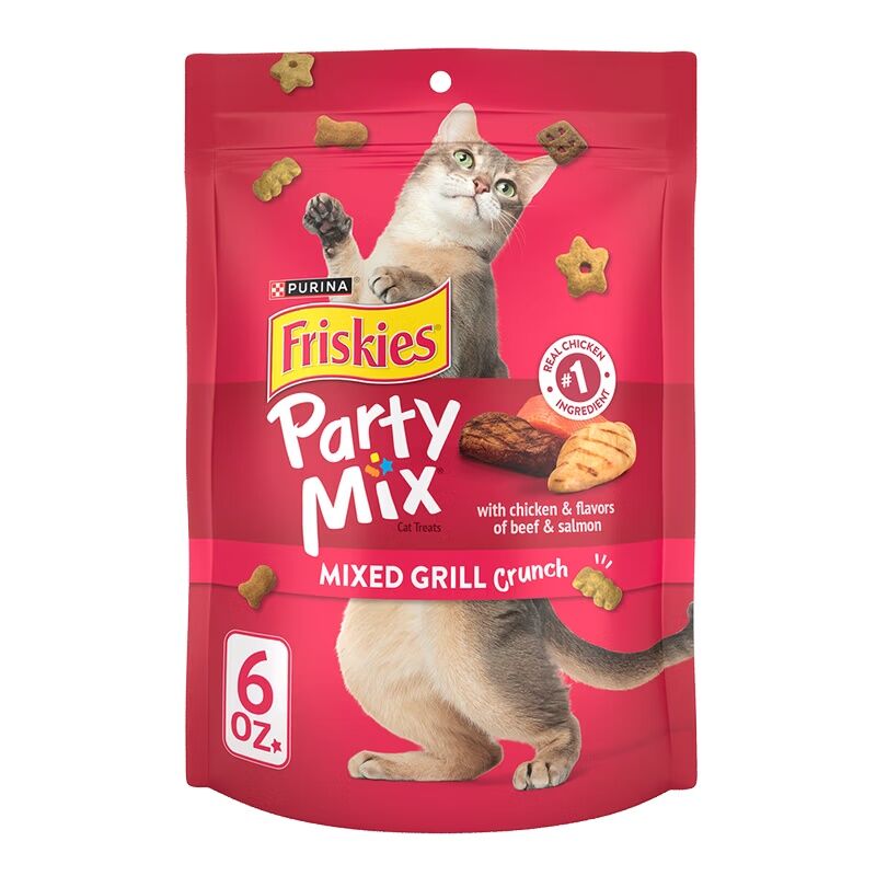 PURINA FRISKIES PARTY MIX CHICKEN BEEF FLAVOR