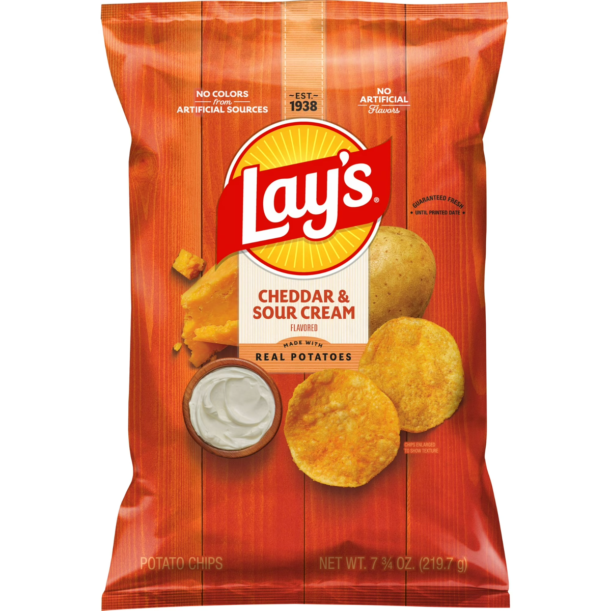 LAYS CHEDDAR SOUR CREAM 7.4OZ