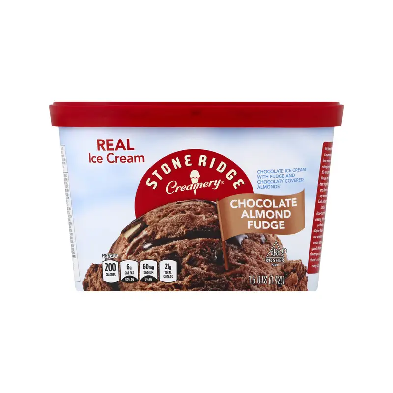 STONE RIDGE ICE CREAM CHOCOLATE ALMOND FUDGE