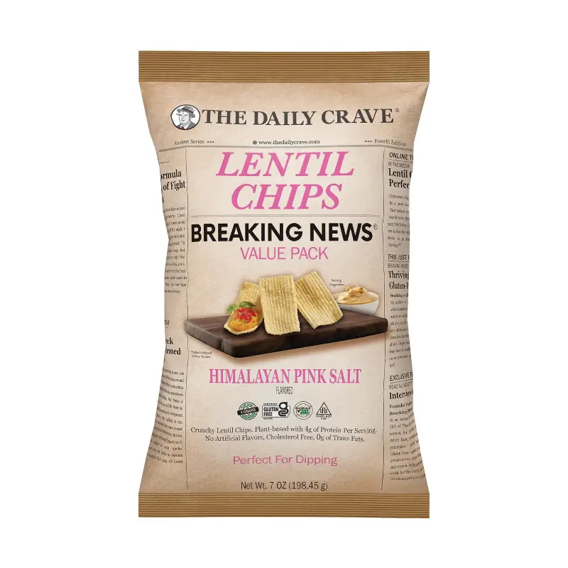 THE DAILY CRAVE LENTIL CHIPS HIMALAYAN PINK SALT
