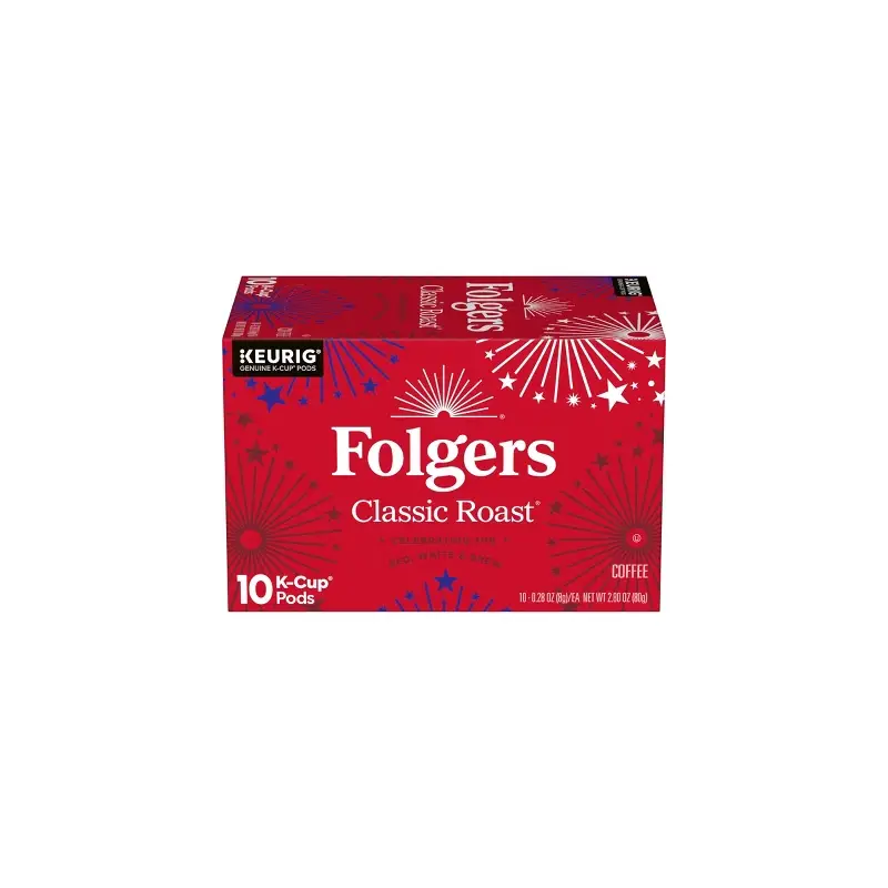 FOLGERS CLASSIC ROASTED  COFFEE 10 PODS